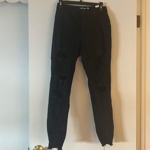 Charlotte Russe Black Ripped Jeans Size 7 NWT